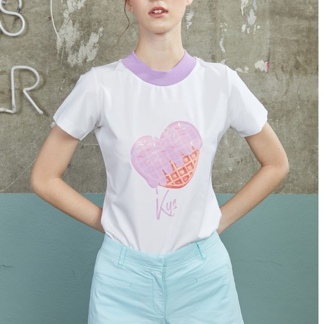 KAYASIS | SR27 PURPLE HEART WAFFLE PRINT T-SHIRT