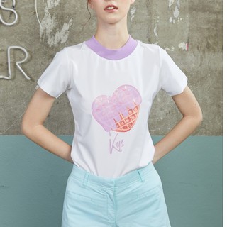 KAYASIS | SR27 PURPLE HEART WAFFLE PRINT T-SHIRT
