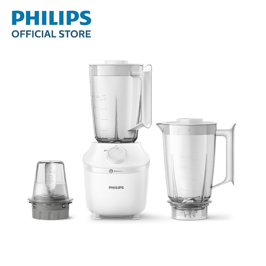 Philips 3000 Series Blender เครื่องปั่น เครื่องปั่นน้ำผลไม้ 450 วัตต์ ขนาด 1.9 ลิตร รุ่น HR2041/50 สีขาว
