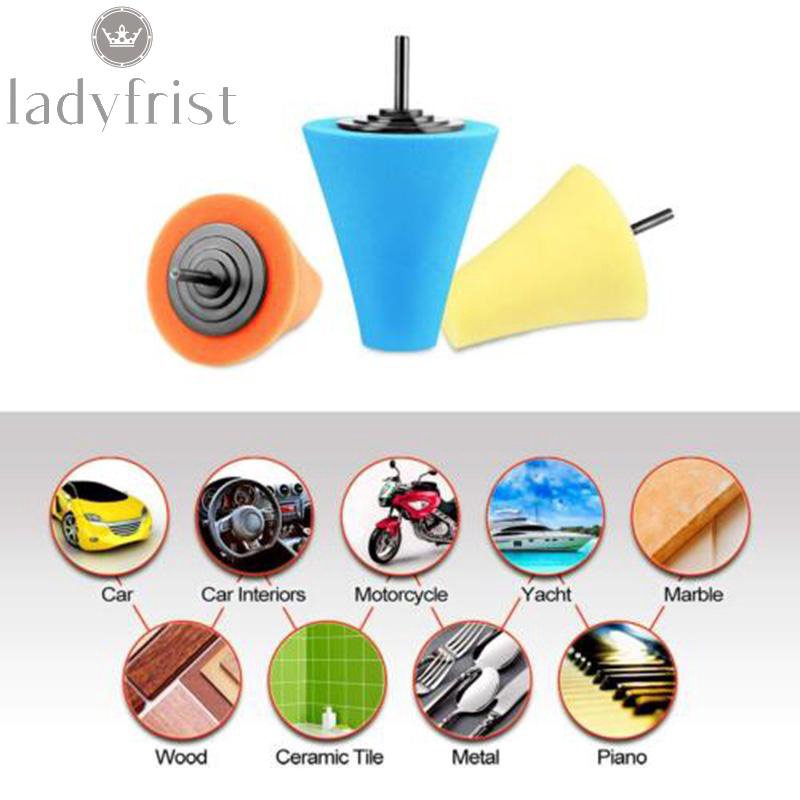 1PCS Foam Polishing Cone Shaped Buffing Pads For Wheels