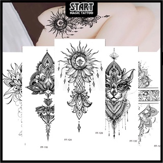 【Start Magic Tattoo】สติกเกอร์รอยสักชั่วคราว กันน้ํา ติดทนนาน 2 สัปดาห์ 21 ซม. × 10 ซม. 15 วัน 160