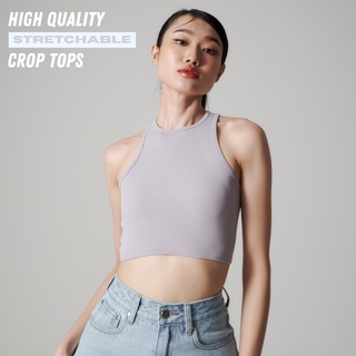 Stretchable Crop-Top (เสื้อครอปผ้ายืด) - Light Purple (READY-TO-SHIP)