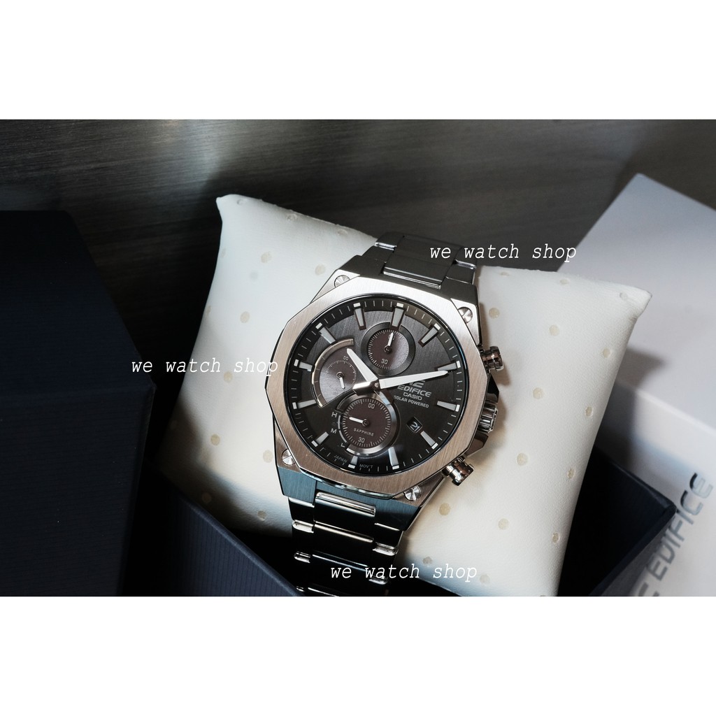 รับประกันศูนย์ไทย CMG EDIFICE ของเเท้ รุ่น EFS-S570D-1AUDF สีเงิน สายสแตนเลส จอสีดำ หน้าปัด Sapphare