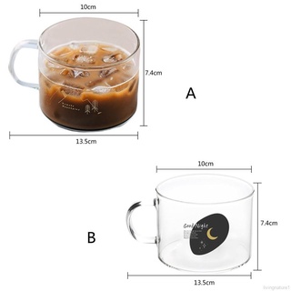 ถ้วยแก้วกาแฟ นม น้ําผลไม้ ข้าวโอ๊ต ข้าวโอ๊ต ขนาด 500 มล. พร้อมหูจับ พร็อพสําหรับบ้าน