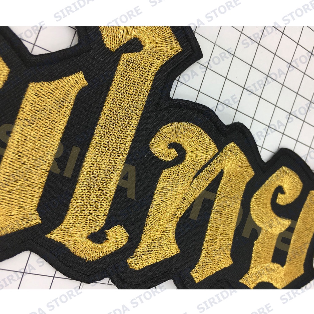 มวยไทย อาร์มปัก สำหรับเย็บติดบน กางเกงมวย อามปัก ผ้าดำขอบปักไดคัท - รูปที่ 3