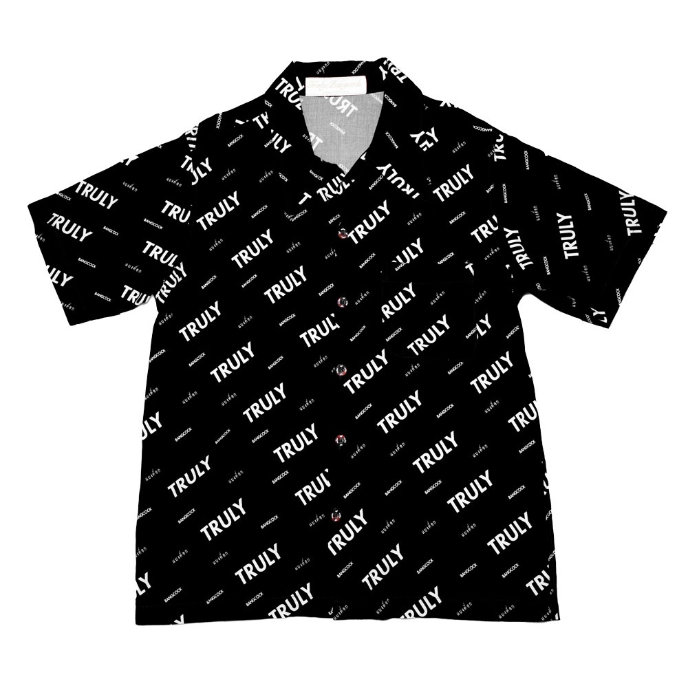 TRULY เสื้อเชิ้ตฮาวาย สีดำ