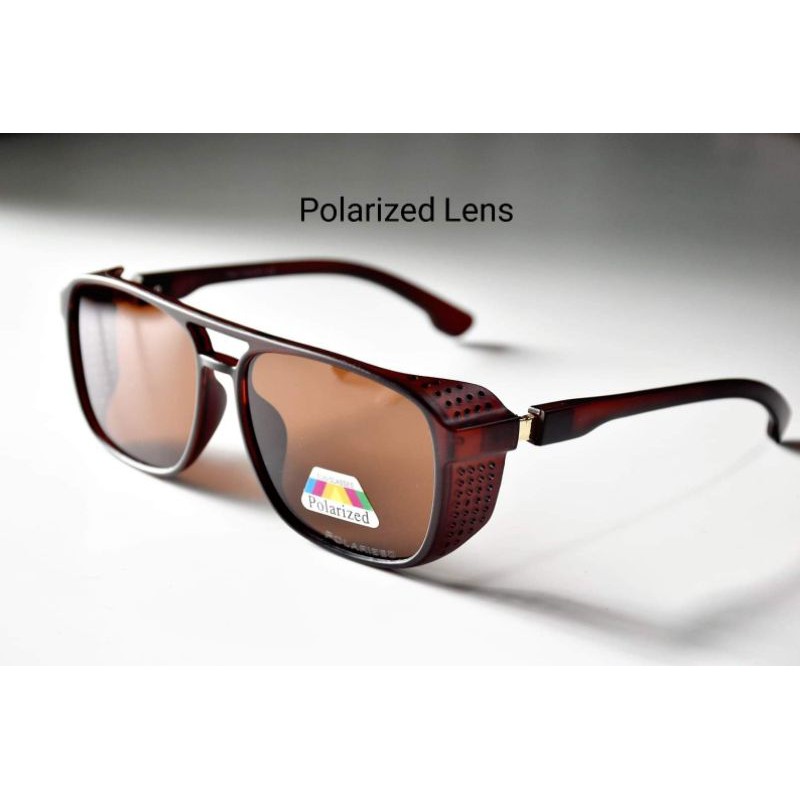 แว่นกันแดดเลนส์โพราไรซ์ตัดแสงมีขอบข้างบังลม(คนผ่าตาลอกตาใสกันแสงกันลมได้ดี)