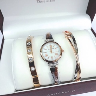 💰ราคาเรือนละ 890 ค่ะ 💰  💕 ANNE KLEIN  💕  - นาฬิกาสายสแตนเลส พร้อมกำไล ครบเซ็ต - ขนาดหน้าปัด 28 mm    -