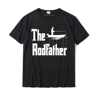 ร็อดฟาเธอร์ เสื้อยืดลําลอง ผ้าฝ้าย แขนสั้น พิมพ์ลายตกปลาตลก สําหรับผู้ชาย
