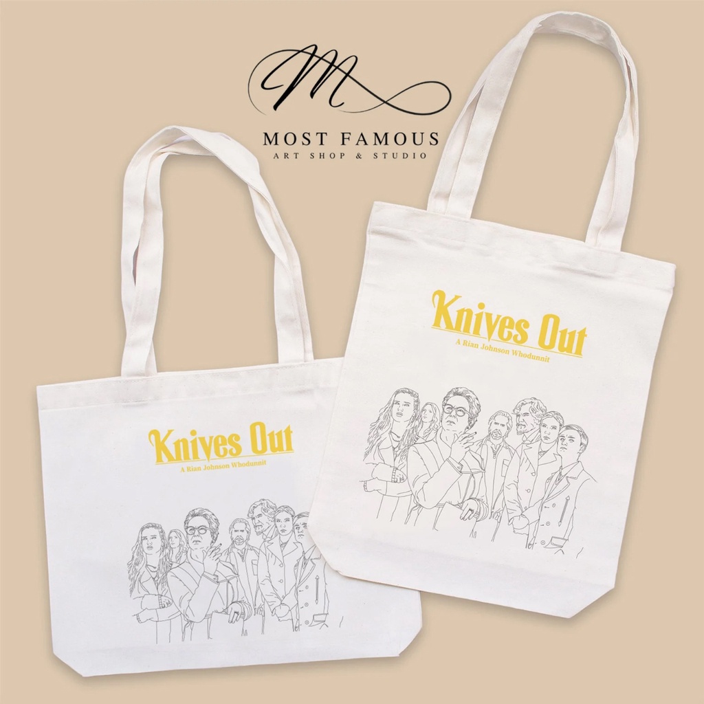 กระเป๋าผ้าแคนวาส Eco tote bag 🌱ลายภาพยนตร์ Knives out ⚔️