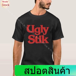 เสื้อยืดแขนสั้น Ugly Stik Fishing Logo เสื้อยืดสีดำบุรุษ Size S ถึง 3Xl fishing Short sleeve T-shirts