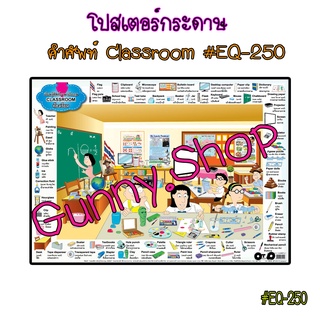 โปสเตอร์เรื่องคำศัพท์ Classroom #EQ-250 โปสเตอร์กระดาษอาร์ตมัน สื่อการเรียนรู้