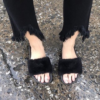 :super cool fur slipper shoe