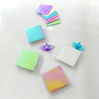 กระดาษพับนกคละสี 50 แผ่น สีพื้น สีพาสเทล ขนาด 4×4 cm.