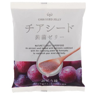 เจียซีดเยลลี่เยลลี่บุกผสมเมล็ดเจียสีขาวรสองุ่น 205กรัม Chia seed jelly konjac jelly mixed with chia seeds white grape fl