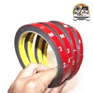 [1บาท]เทปกาวสองหน้า 3M ขนาด 6 มม สีแดง เทปแดง กาวสองหน้า โฟมเทปกาว2หน้า สำหรับงานตกแต่งรถยนต์ ใช้ในบ้าน ทนต่ออุณหภูมิสูง