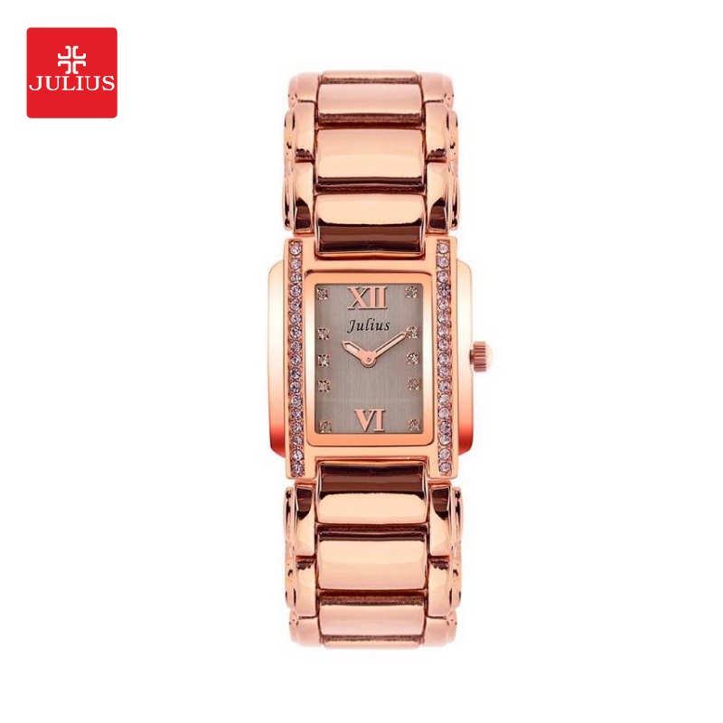 Julius นาฬิกาข้อมือผู้หญิง JA-812 สายสแตนเลสสตีล หน้าปัดสี่เหลี่ยม แบรนด์เกาหลี แฟชั่นฮิตของแท้