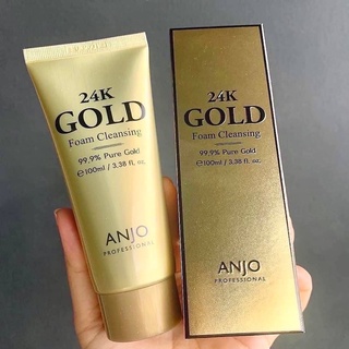 พร้อมส่ง*ของแท้* 🌟โฟมล้างหน้าทองคำบริสุทธิ์ 24k นำเข้าจากเกาหลี🇰🇷 ANJO 24K Gold Foam Cleansing 99.9% Pure Gold 100ml