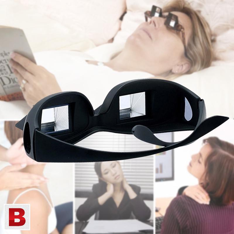 แว่นตาขี้เกียจ Lazy Glasses แว่นขี้เกียจ สำหรับนอนอ่านหนังสือ ดูทีวี เล่นมือถือ ไม่ต้องเอียงคอ (สีดำ)