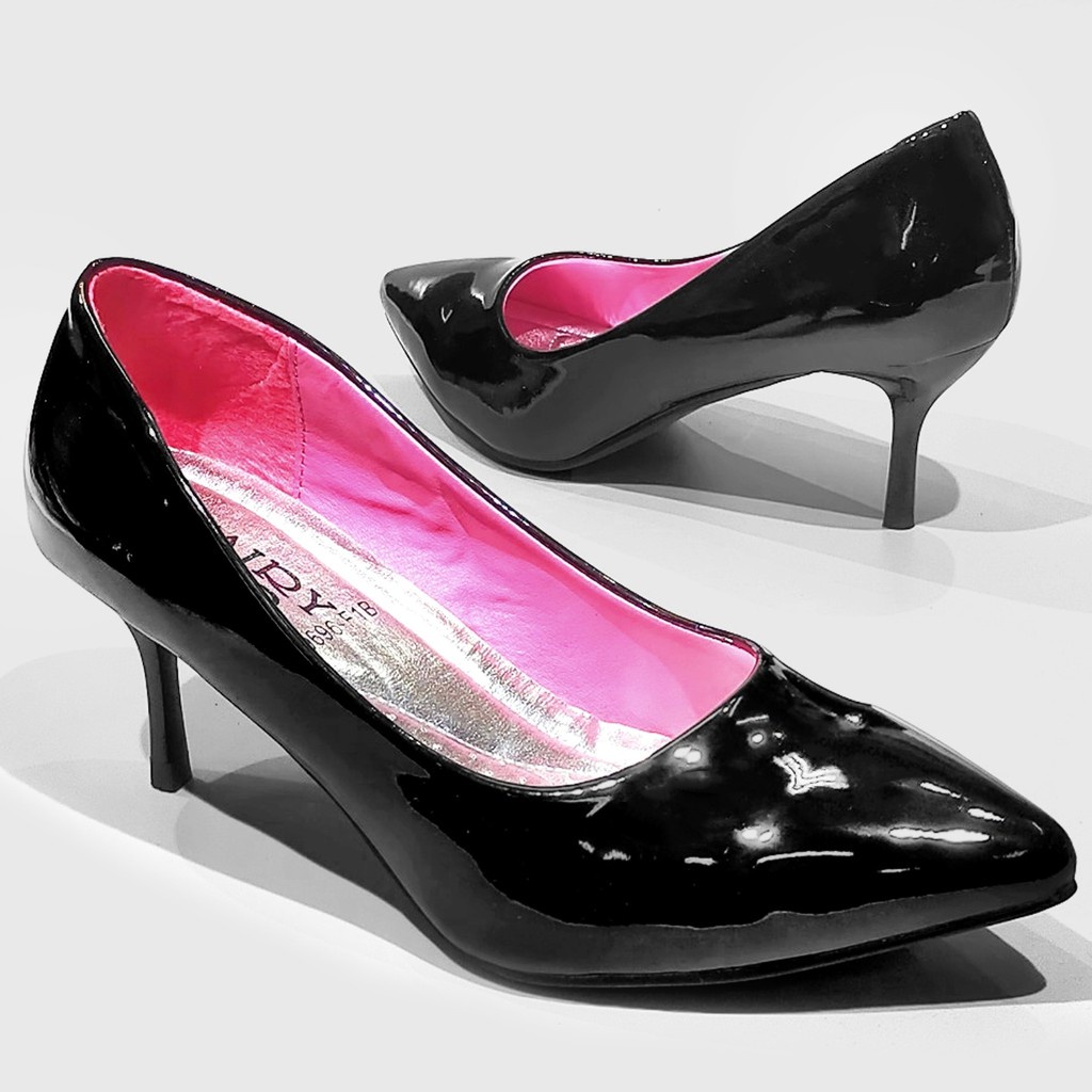 dz รองเท้า 9696 รองเท้าผู้หญิง รองเท้าคัชชู หัวแหลม ส้นสูง รองเท้าคัชชูสีดำ รองเท้าส้นสูง 2.5 นิ้ว FAIRY