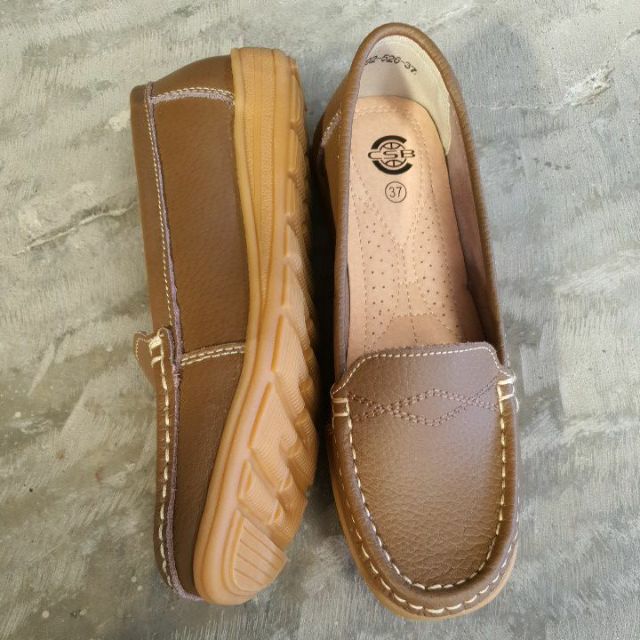 รองเท้าหนังแท้ 92-526 มี 5 สี  กรม น้ำตาล กากี ขาว เหลือง ไซส์ 36-41 - รูปที่ 5