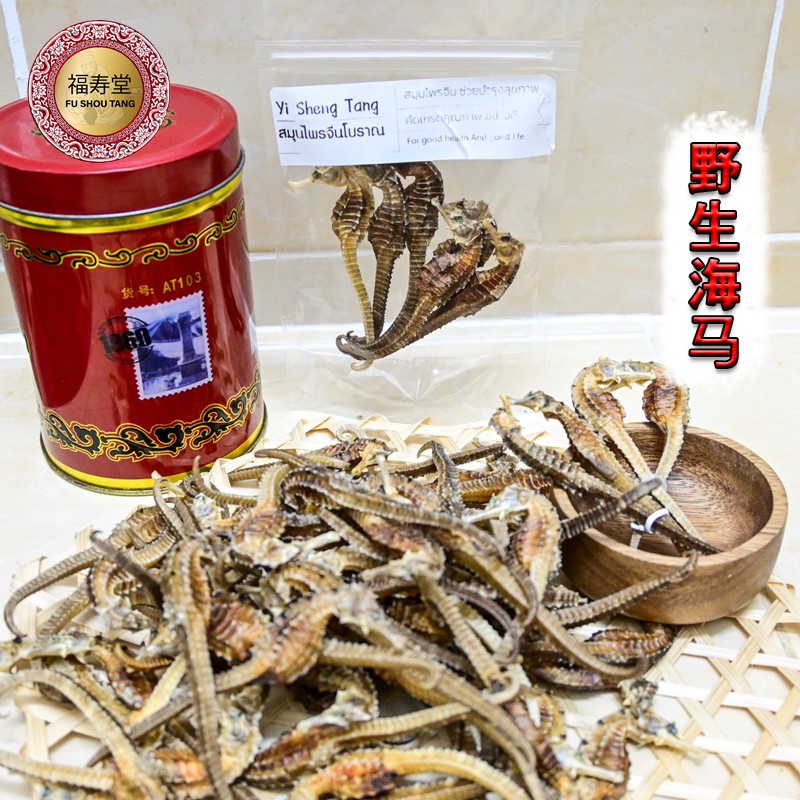 ม้าน้ำตากแห้ง (Seahorses)แบบเพราะพันธ์ตัวยาสมุนไพร บำรุงกำลัง  แก้อาการปวดเมื่อยเอวและหัวเข่า
