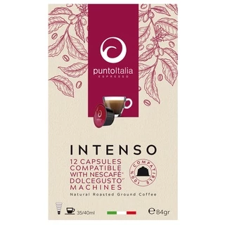 กาแฟแคปซูล INTENSO อาราบิก้า 60% สำหรับเครื่องDOLCE GUSTO® (12 แคปซูล) (PUNTO ITALIA ESPRESSO BRAND)