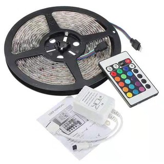 FS ไฟเส้นLED 12V Strip ชุดไฟ LED เส้น รุ่น 5050 RGB ชนิดสลับสี พร้อมรีโมทย์ 24W 5เมตร