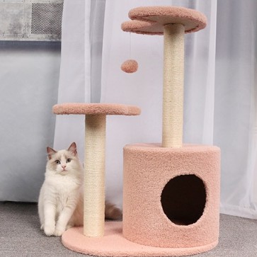 F01 Hisopetshop คอนโดแมว｜สูง 72 ซม.｜2 ชั้น｜ที่ลับเล็บแมว｜มีที่นอน｜ประหยัดพื้นที่｜ส่งตรงจากโรงงาน