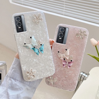 ใหม่ เคสโทรศัพท์ Vivo Y76 5G กันกระแทก ลายผีเสื้อสวยงาม สําหรับ เคสมือถือ Vivo Y76 5G 2021 Cover Case