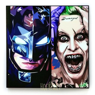 Batman &amp; Joker #2 แบทแมน โจ๊กเกอร์ DC comics ซุปเปอร์ฮีโร่ รูปภาพ​ติดผนัง pop art การ์ตูน กรอบรูป แต่งบ้าน ของขวัญ