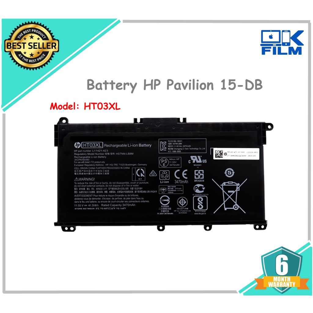 แบตเตอรี่แท้ HT03XL HP Pavilion 15-DB 15-DA 14-CE 15-CS 250 255