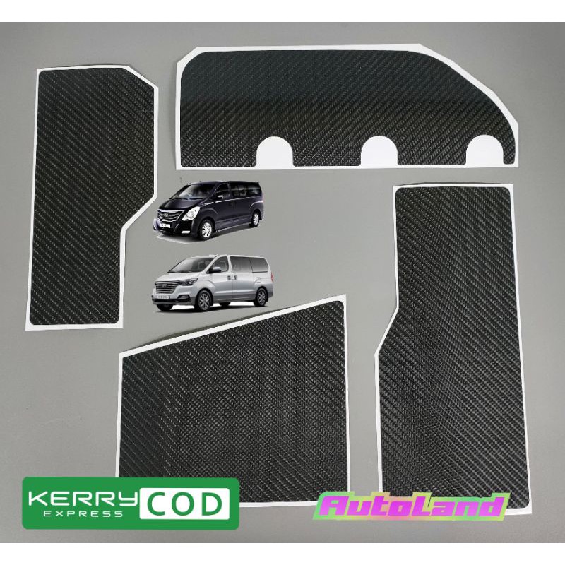 สติ๊กเกอร์ 4ชิ้น ฟิล์มเคฟล่า แต่งห้องเครื่อง Hyundai H1