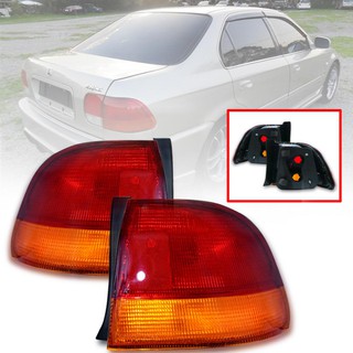 เสื้อไฟท้าย โคมไฟท้าย รุ่น ฮอนด้า ซีวิค HONDA CIVIC EK ตาโต ปี 1996 - 1998 ไม่รวมชุดสายไฟ และหลอดไฟ สีแดง ส้ม