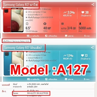 หน้าจอ LCD Display จอ+ทัช samsung galaxy A12(A125/A127) จอพร้อมทัชสกรีน กาแลคซี่ A12(A125/A127)