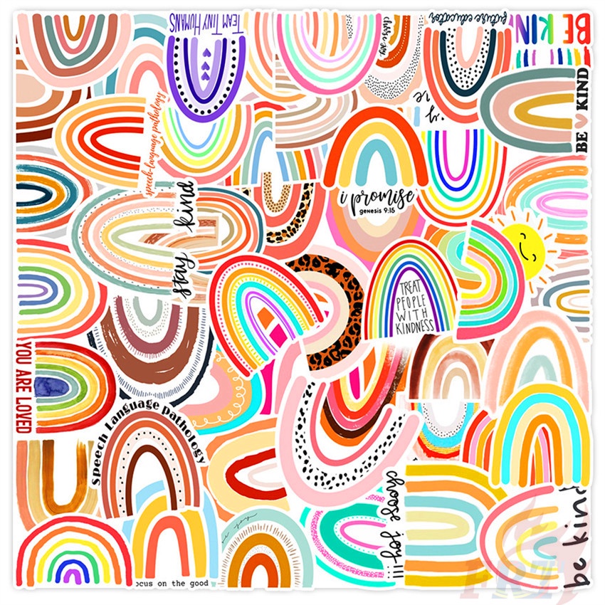 ❉ สวัสดี! พบกับ Rainbow - Encounter Rainbows Series 02 Stikers ❉ 50 ชิ้น/เซ็ตกันน้ํา DIY Fashion Dec