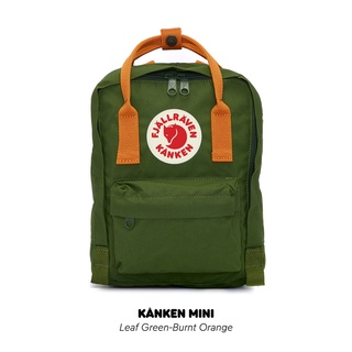 FJALLRAVEN KANKEN MINI /LEAF GREEN-BURNT ORANGE