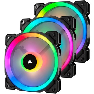 Corsair LL Series LL120 RGB 120mm Dual Light Loop RGB LED PWM Fan 3 Fan Pack with Lighting Node Pro