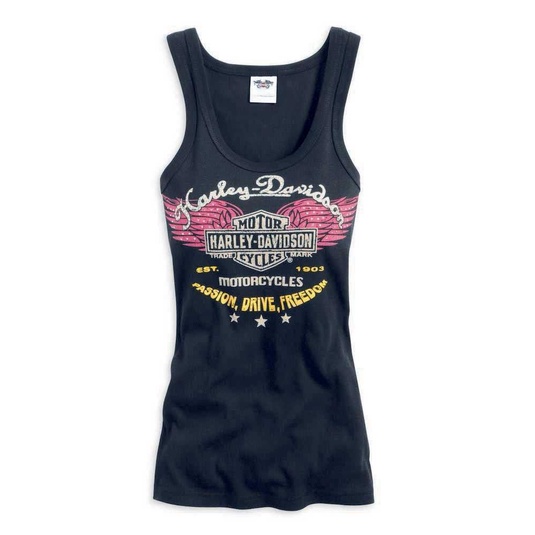 96105-14vw Harley-Davidson Womens Passion, Drive & Freedom เสื้อกล้ามแขนกุด