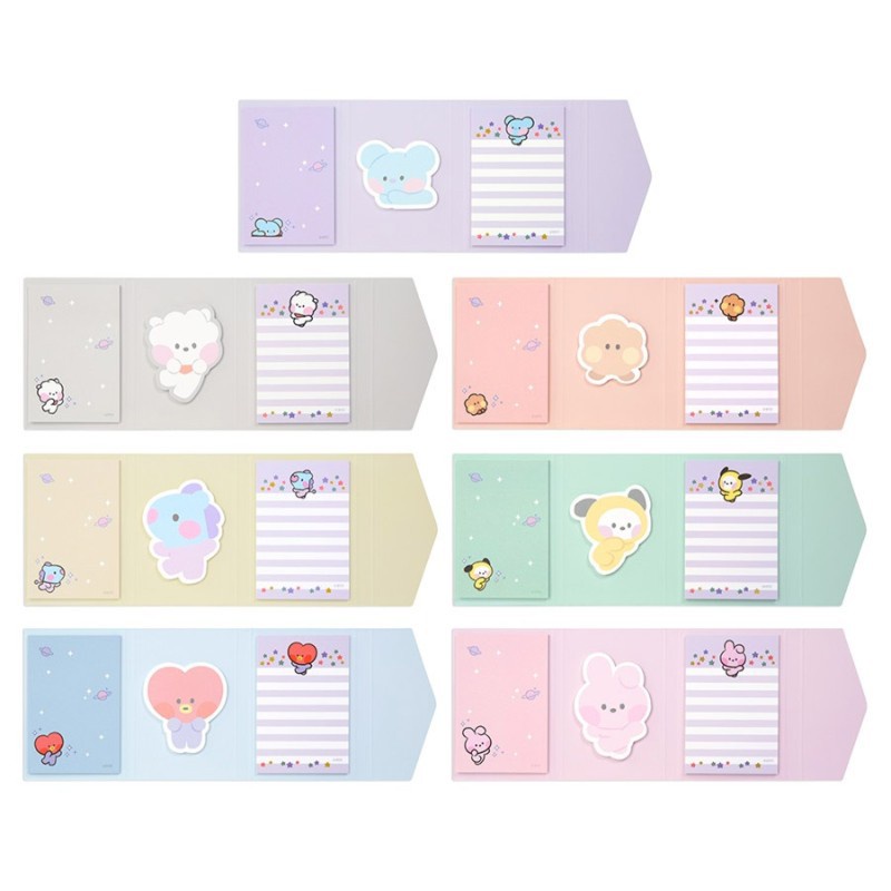 สติกเกอร์กระดาษโพสอิท ลายการ์ตูน Kpop BTS BT21 ขนาดเล็ก สําหรับเด็กนักเรียน