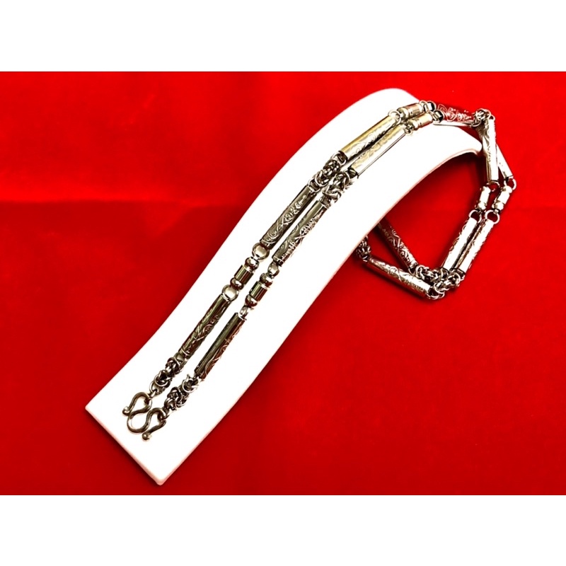 N003 สร้อยคอ ผู้ชาย สแตนเลสแท้ ลายยันต์ ยาว 26 นิ้ว แขวนห้อยพระ 1-10องค์ - รูปที่ 2