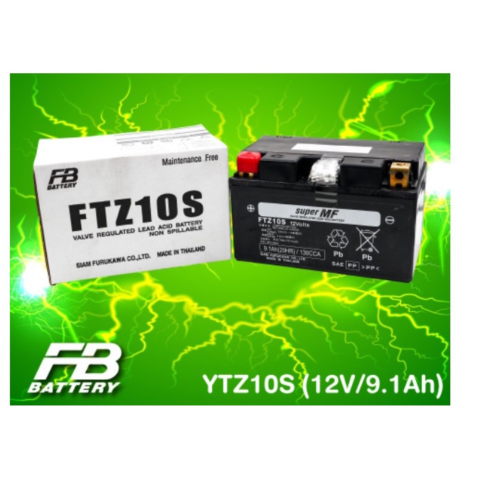 แบตเตอรี่แห้ง อะไหล่สำหรับมอเตอร์ไซค์ อะไหล่รถจักรยานยนต์ รุ่น FTZ10S สินค้าคุณภาพดี พร้อมจัดส่ง S16