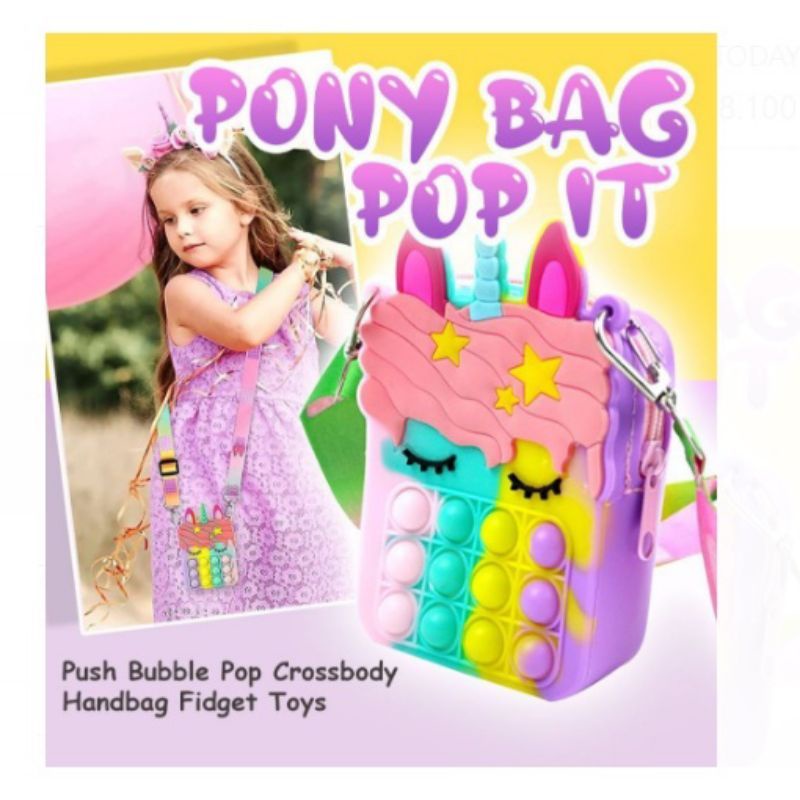 CUTE UNICORN MELODY PONY HELLO KITTY CHILDRENS POP IT BAG