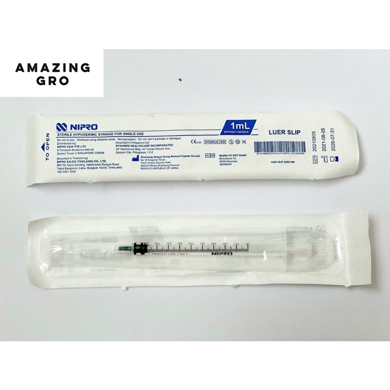 ไซริงค์ 1ml Syringe 1ml (1cc) ยี่ห้อ Nipro ไม่ติดเข็ม ของแท้