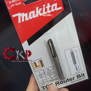 ดอกเร้าเตอร์ MAKITA 1/4"  6E D-09173 เซาะตรง (ุ6mm.) STRAIGHT BIT