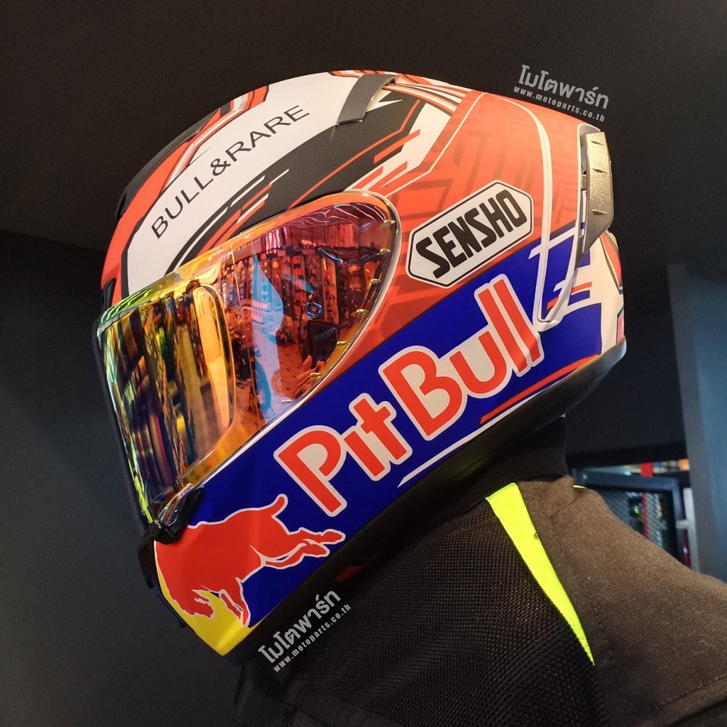 หมวกกันน็อค เต็มใบ (SENSHO) Pit Bull MATT/RED