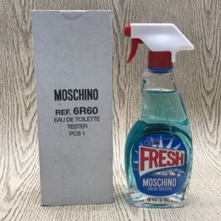 Moschino Fresh for women 100ml. น้ำหอมของแท้ น้ำหอมแท้ มอสชิโน่ เฟรช กระจก น้ำสีฟ้า น้ำหอม ของแท้ 100%