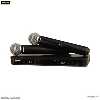 Shure blx288a/sm58 รองรับไมโครโฟนรูปแบบ Handheld ไมค์ลอยคู่