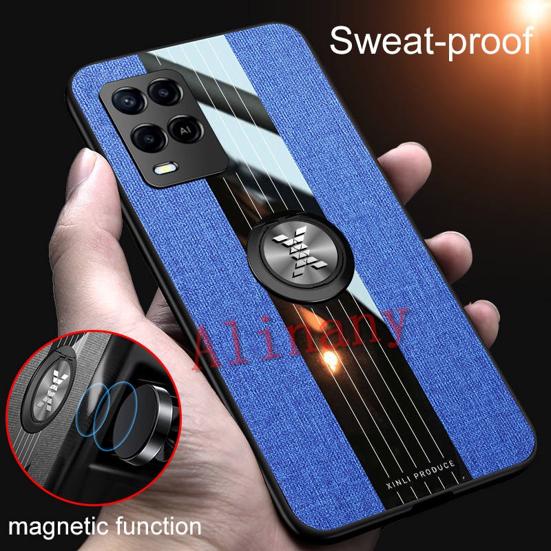 เคส Oppo A54 4G ฮาร์ดเคสกันกระแทกเคสโทรศัพท์ Armor Ring Stand Case Oppo A54 A 54 OppoA54 Back Cover