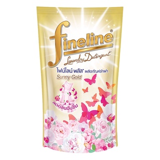 FINELINE ไฟน์ไลน์ น้ำยาซักผ้า พลัส ซันนี่โกลด์ สีทอง ถุงเติม 400 มล. 1แถม 1